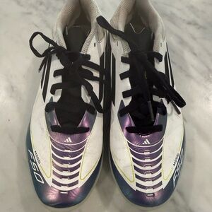 Adidas F50 White and Purple Soccer Cleats